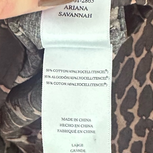 Rails Ariana Leopard Animal Print Ruffle Collar Blouse Size Large - Picture 7 of 10